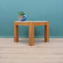 Vintage side table oak wood stone brown 1970s 2