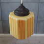 Vintage Pendant Lamp Glass Plastic Yellow 1960s 2