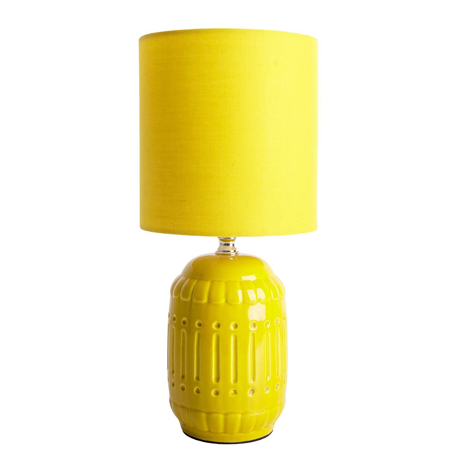 Erida Table Lamp Mixed Fabric Ceramic Yellow 1-Light 0