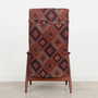 Vintage chair Teak wood Textile Multicolor 1970s  4