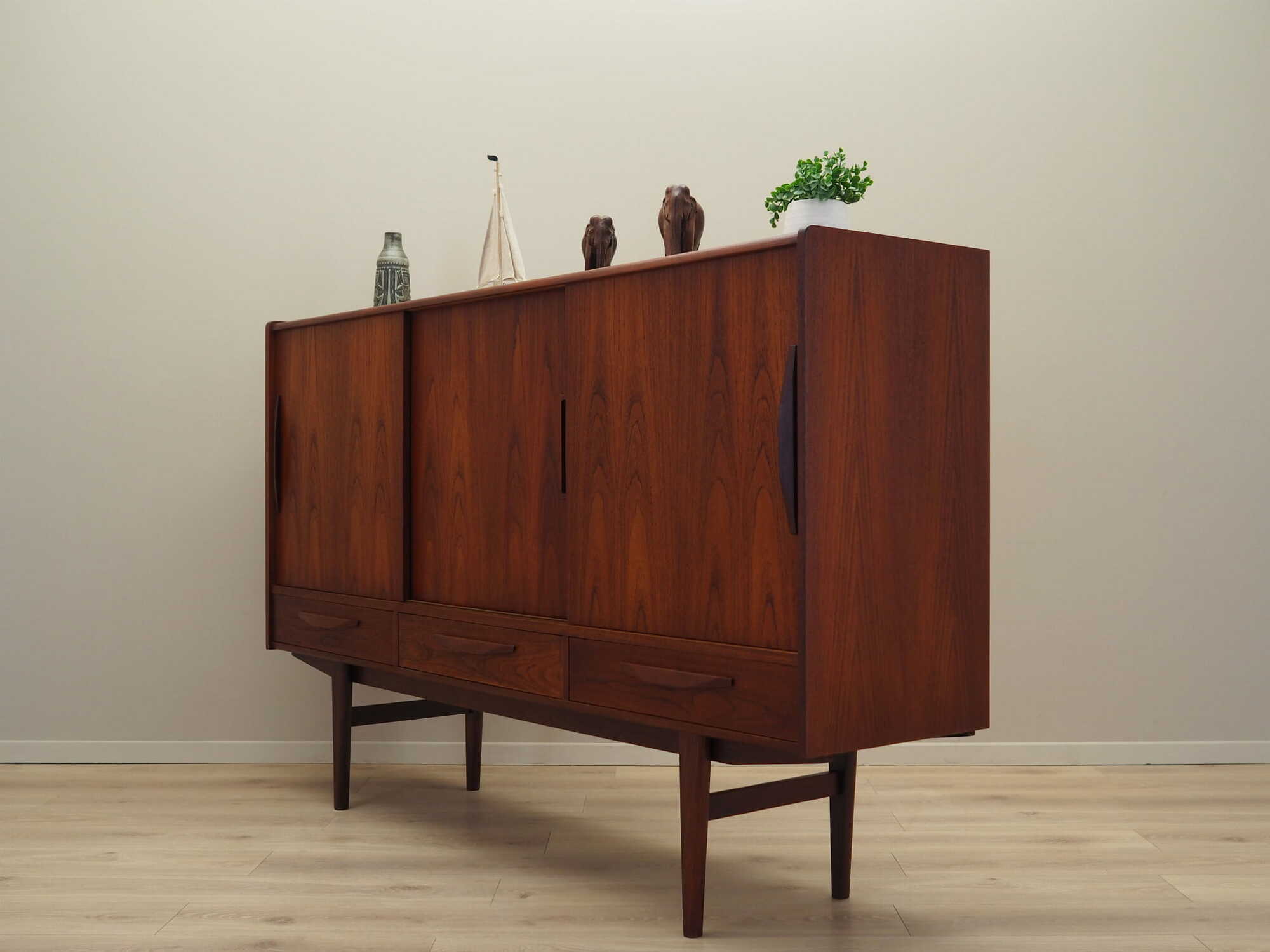 Highboard Holz Braun 1970er Jahre 3