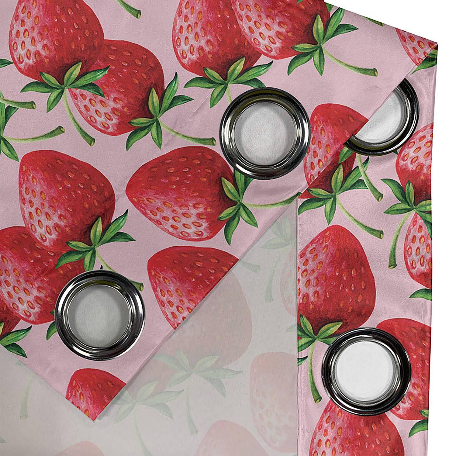 Ösenvorhang Strawberry 2er-Set Polyester Rot Höhe: 225 cm 2