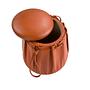 Caldera orange leather pouffe 6