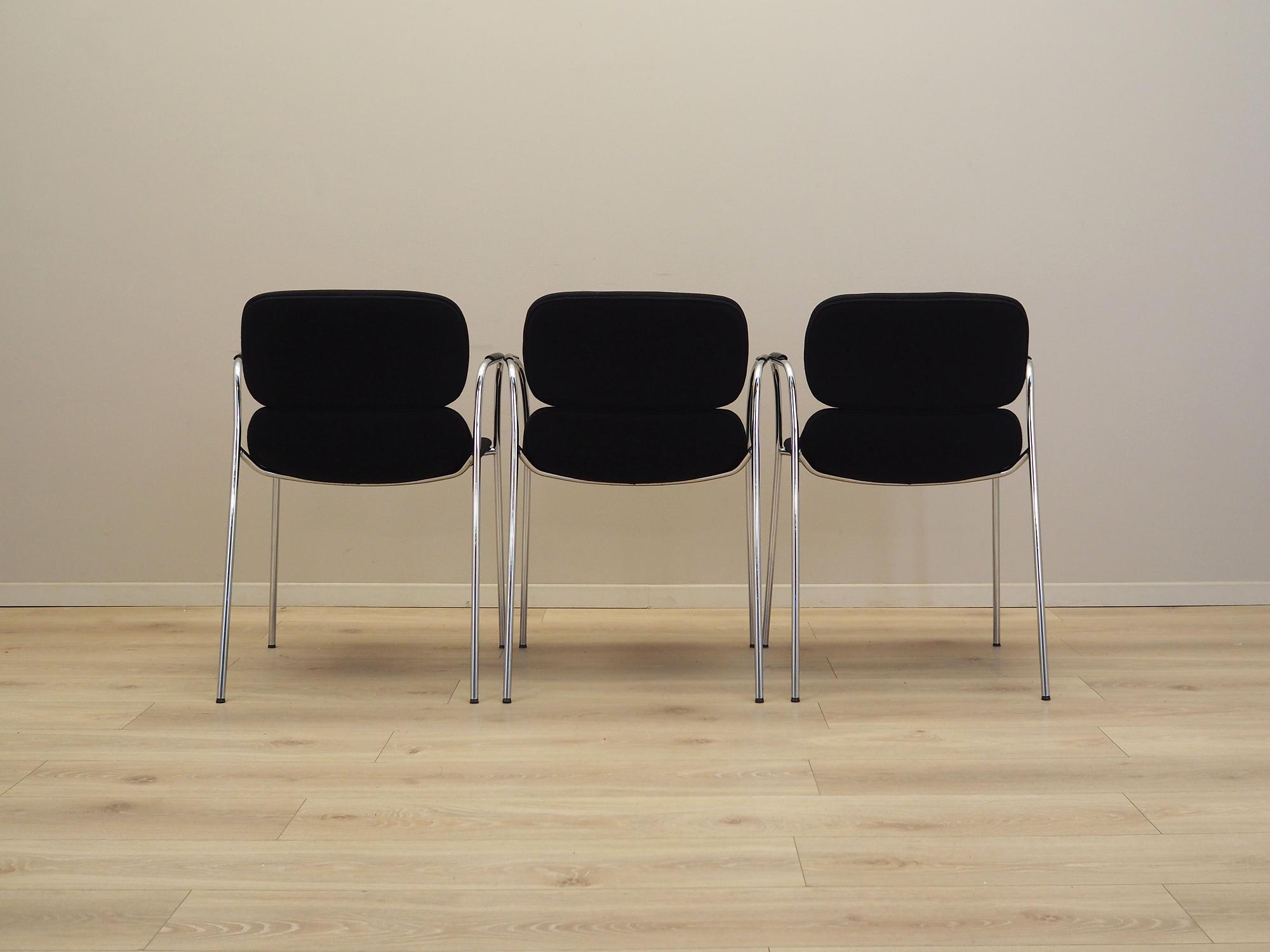 3x Dining chair Black 1970s 9