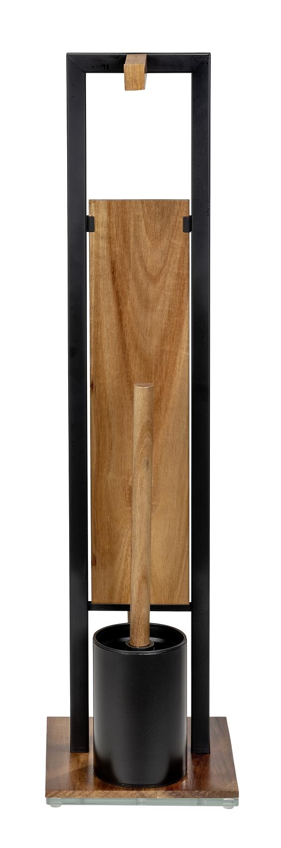 Rivalta Toilet Brush Set Steel Acacia Brown 4