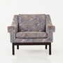 Vintage Sessel Buchenholz Textil Violett 1960er Jahre  1