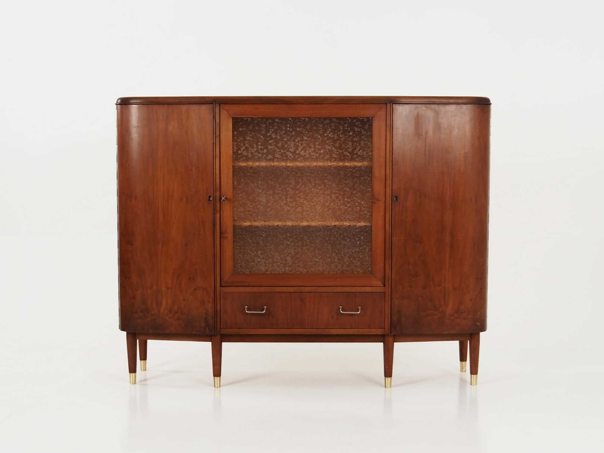 Highboard Walnussholz Braun 1960er Jahre 1