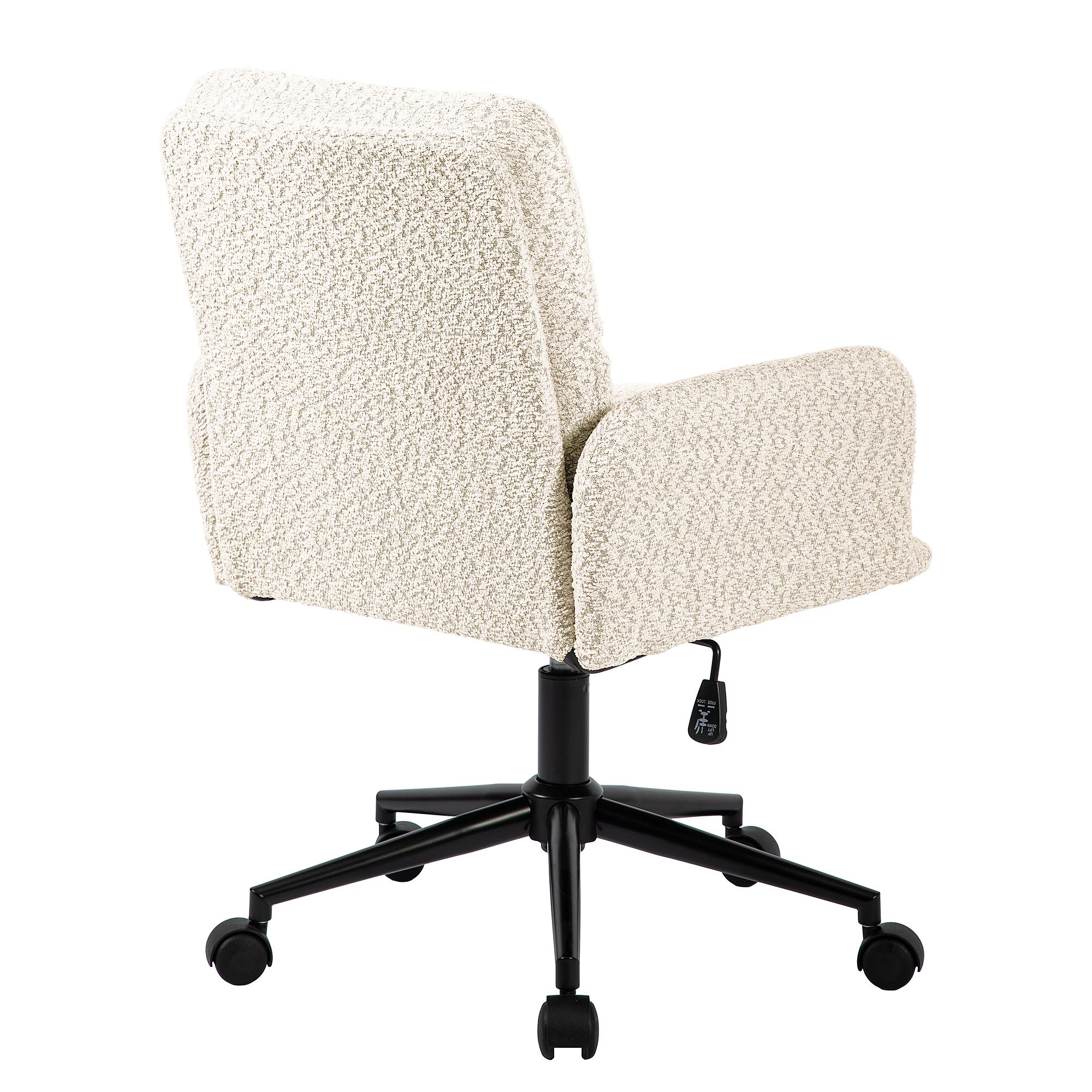 MUSUDA office chair textured fabric iron cream 4