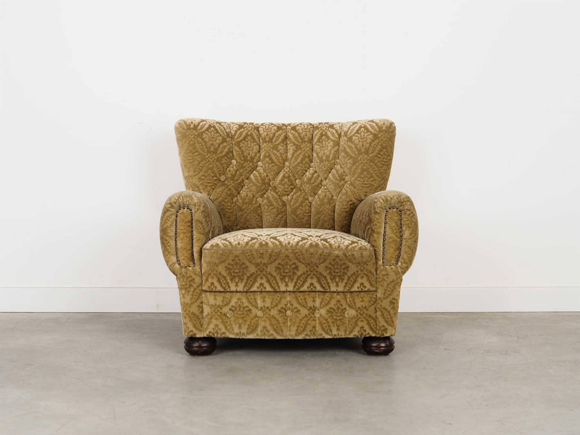 Armchair Textile Wood Yellow 1960s 1
