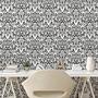 Tapete White Damask PVC Weiß / Schwarz Höhe: 250 cm 4