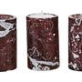 Salmo Set aus 3 Marmor-Teelichthaltern Rot 1