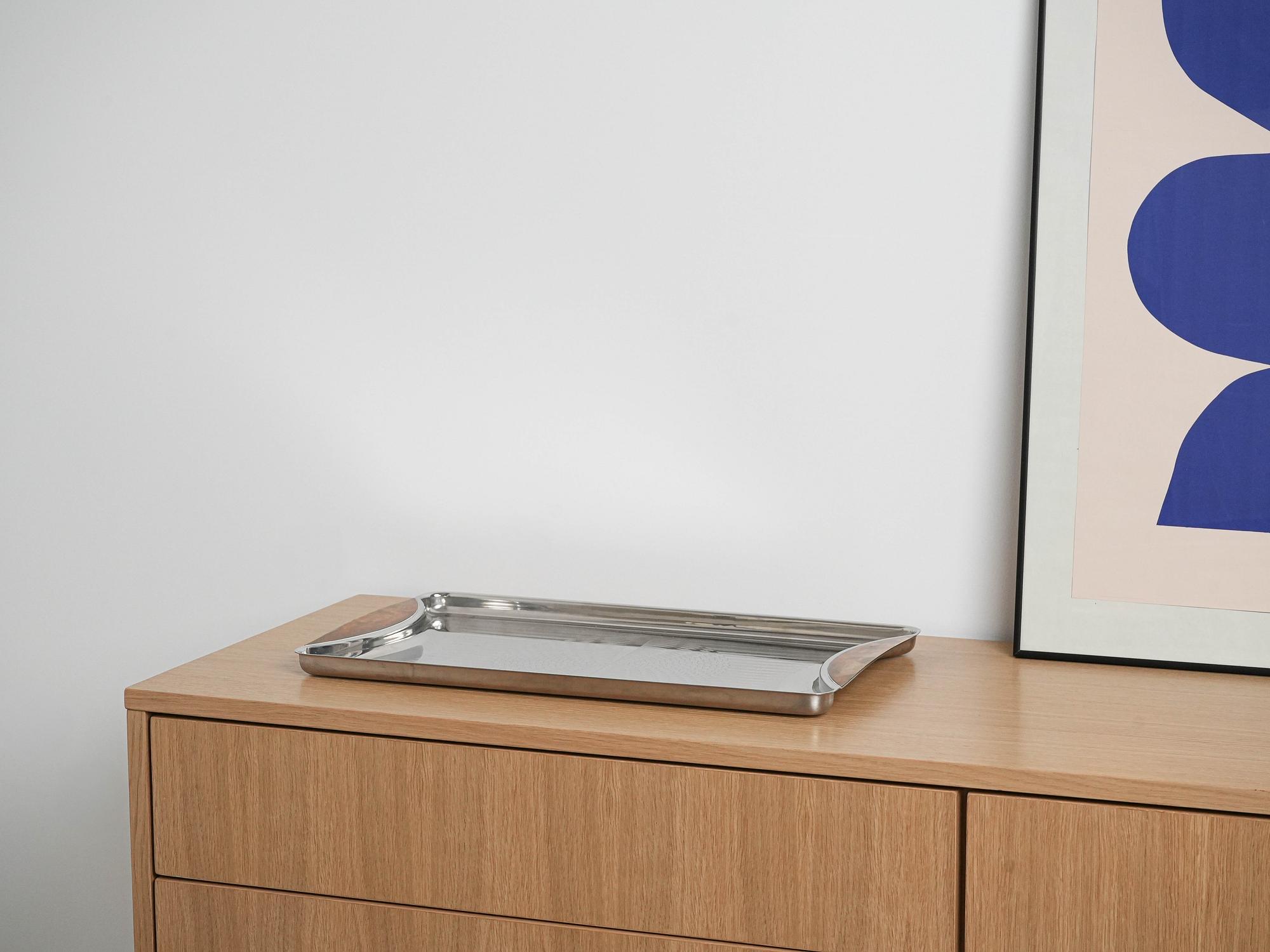 Edelstahltablett Silber 6