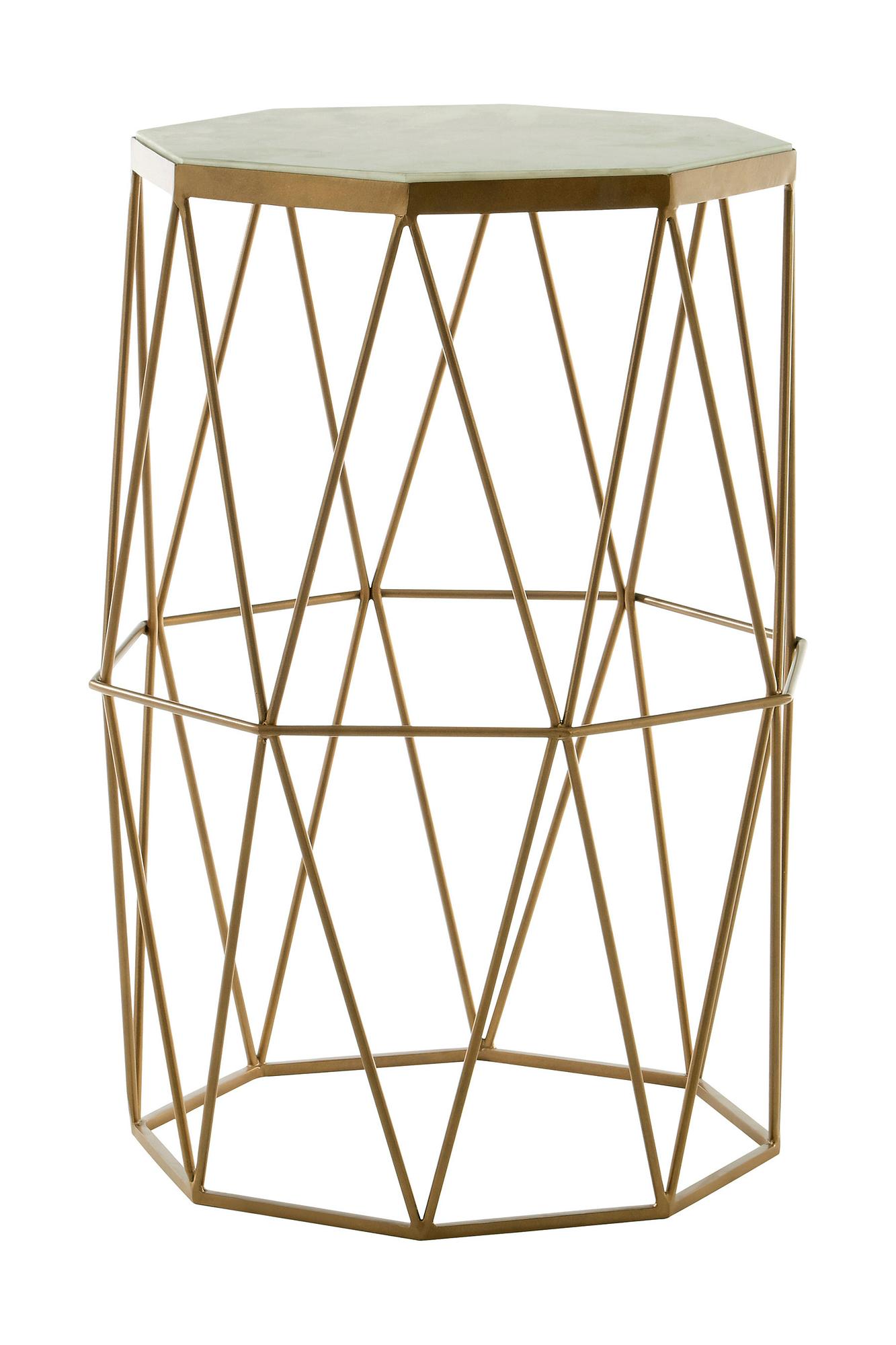 Shalimar Achteckiger Marmor und Gold Beistelltisch
 8