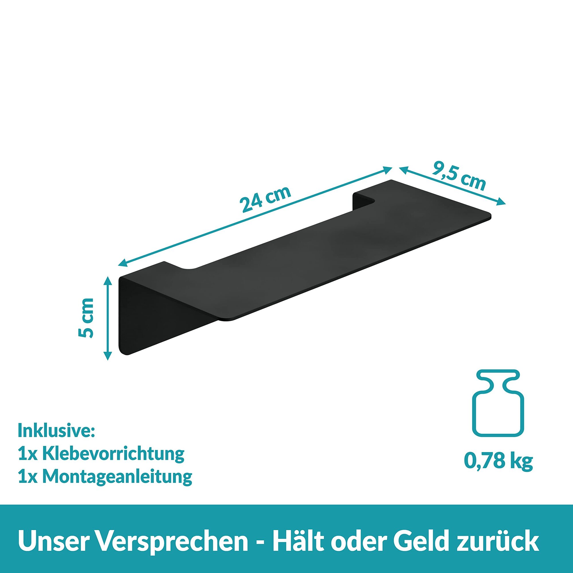 Badablage Edelstahl Schwarz 5