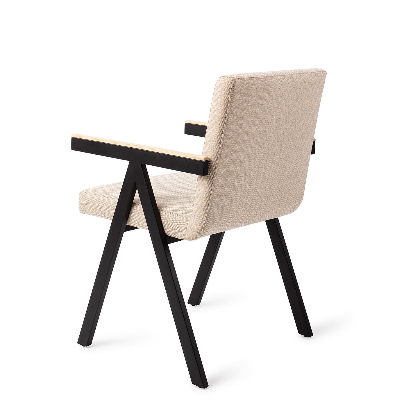 Omuta Dining chair Tan Chevron 2