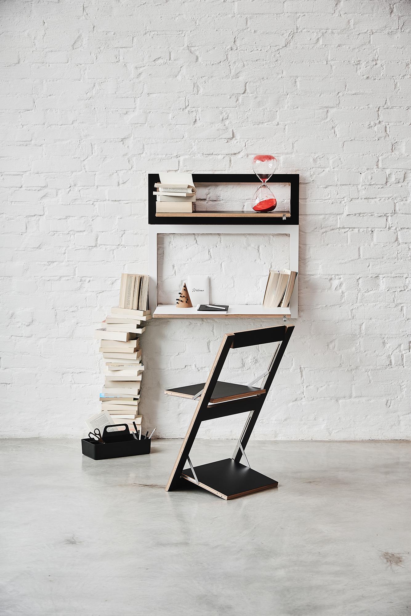 Fläpps Secretary Desk Black 80 x 80cm 4