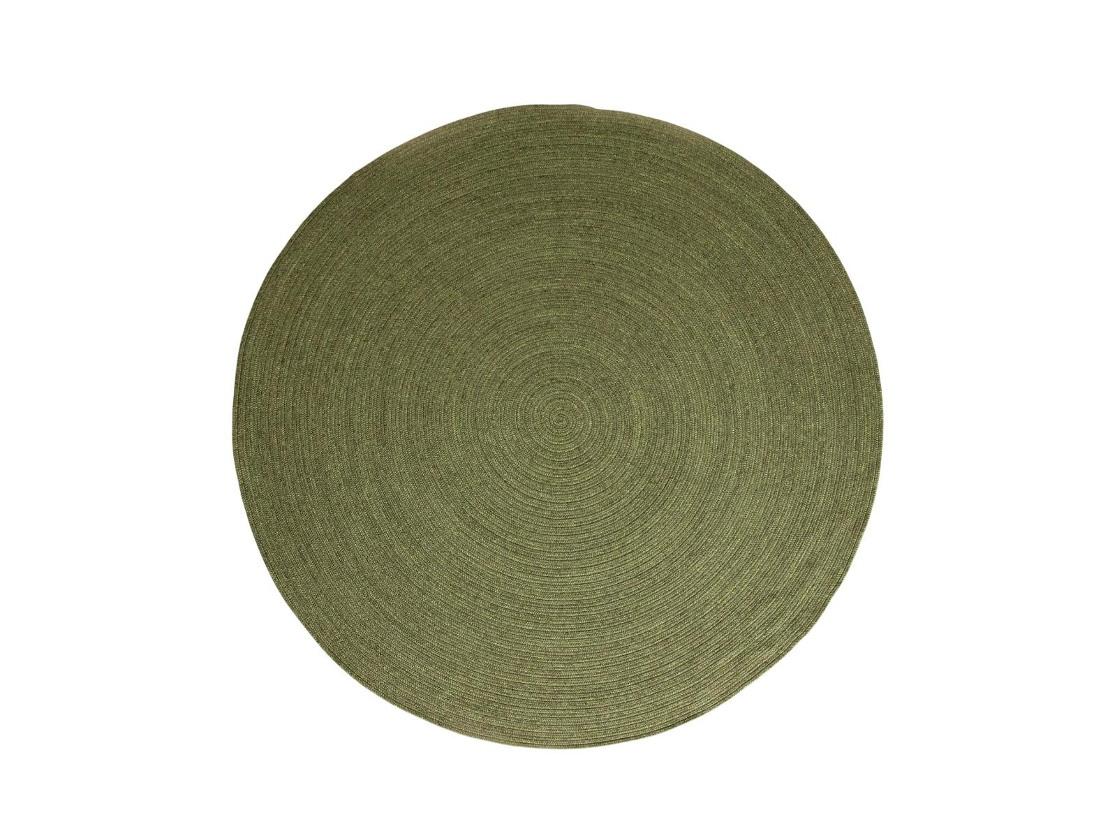 Creu Rug Round Synthetic Khaki 150 x 150 cm 0