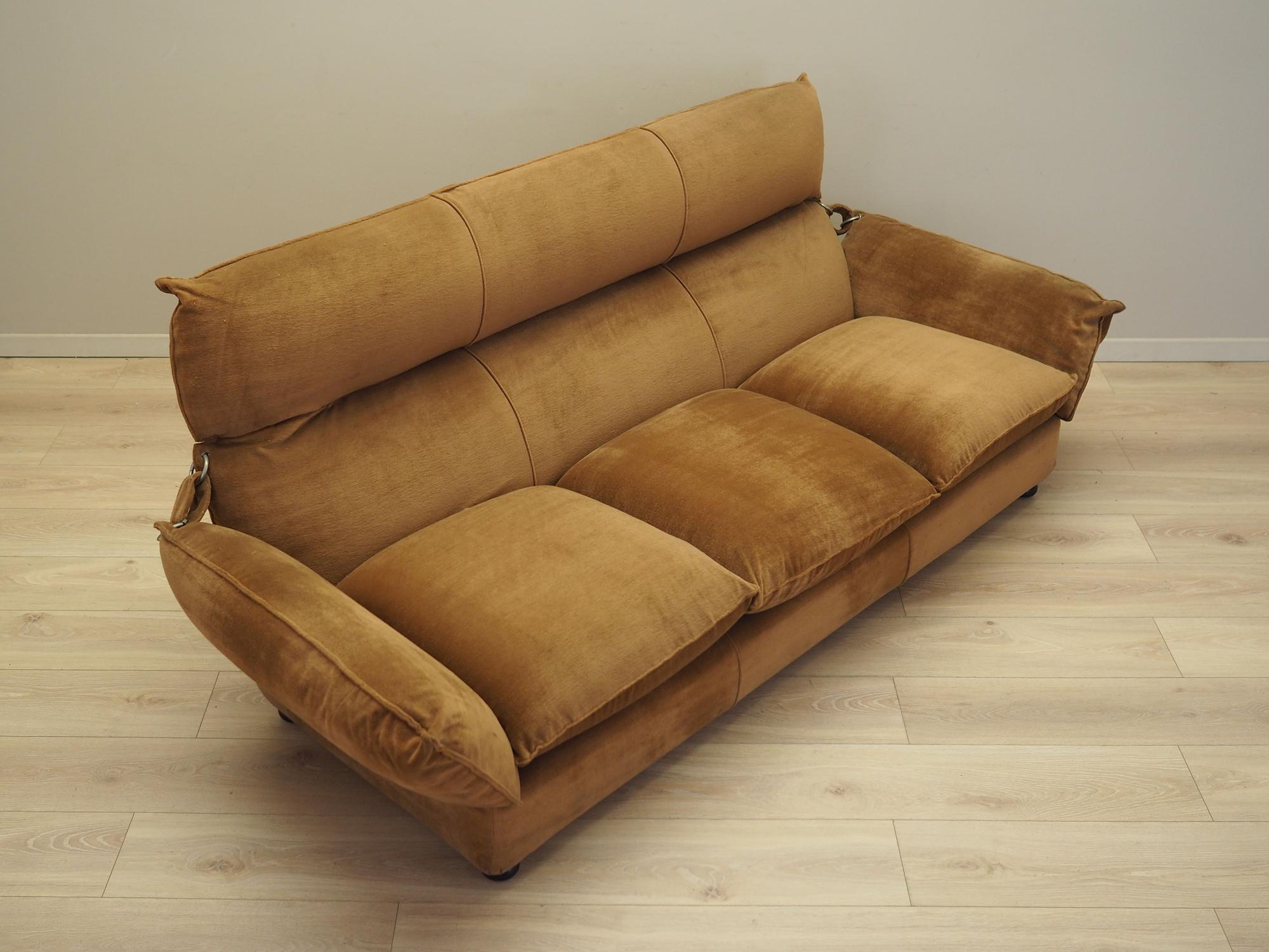 Sofa Velours Braun 1970er Jahre 7