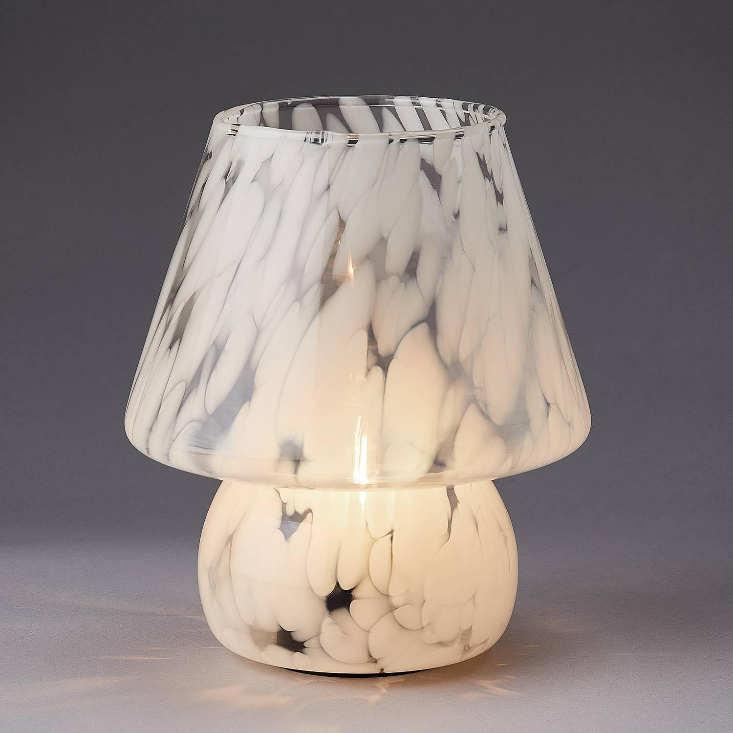 Miss Marble LED-Leuchte Farbglas Blau Weiß 4