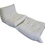 Togo Sessel und Ottoman Set Madras-Leder Weiß 7