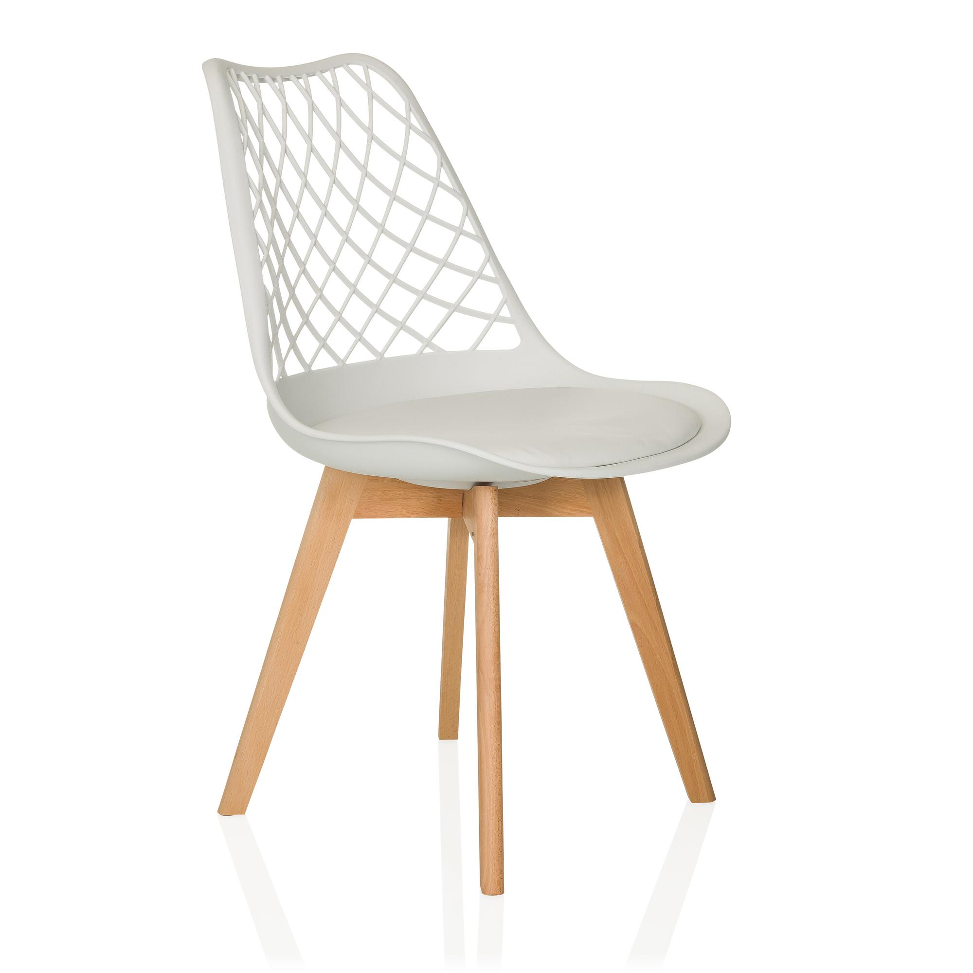 Visitor chair / Shell chair SCANDI HOL Plastic white hjh LIVING 3