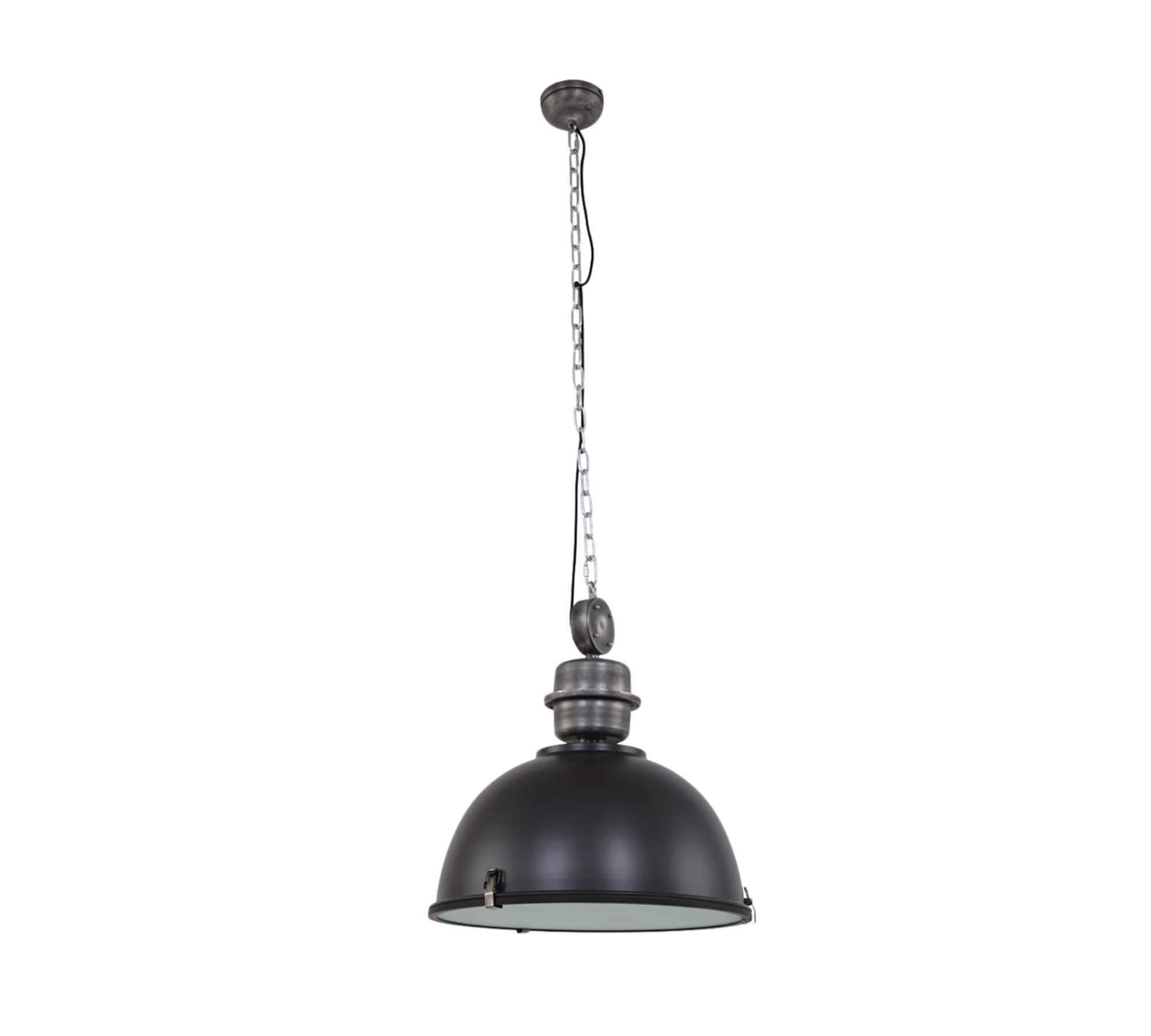 Pendant lamp Bikkel Steel / Glass 1-light Black 1