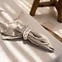 4x Serviette Leinen Beige 8