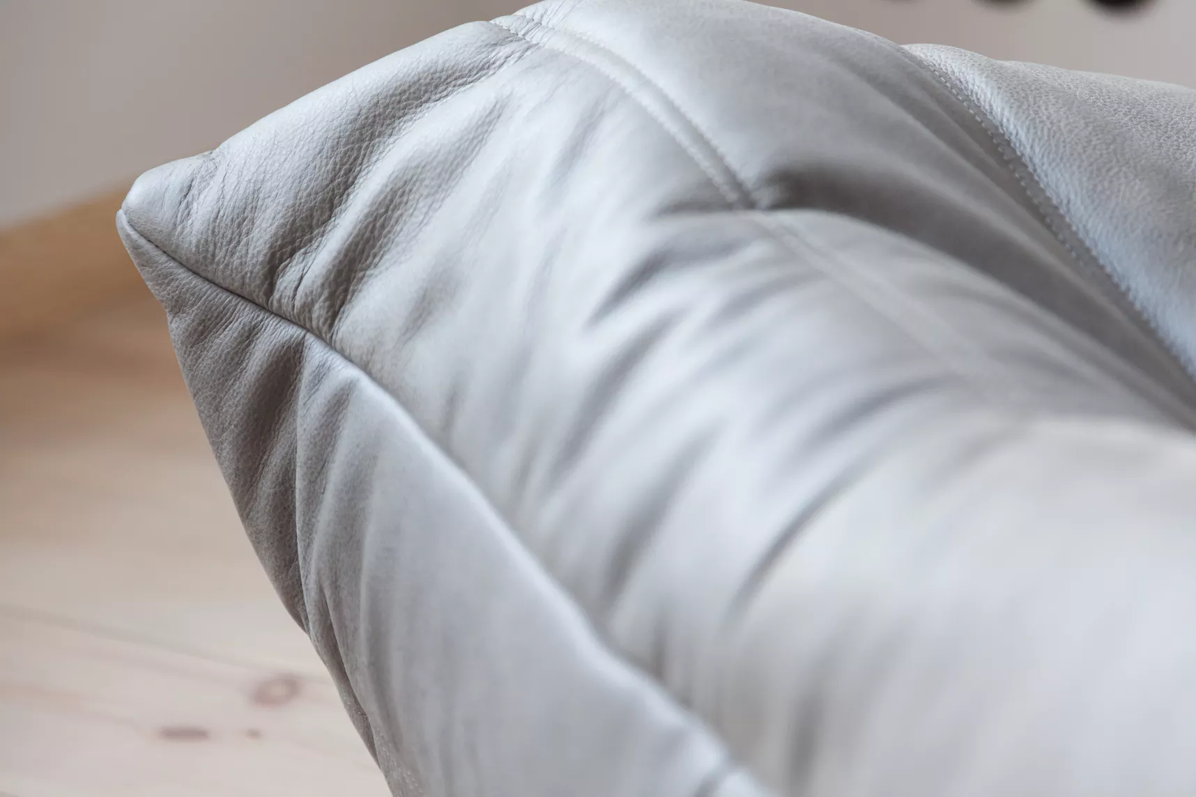 Togo Lounge Set 2 pz. Pelle Madras Grigio cenere 9