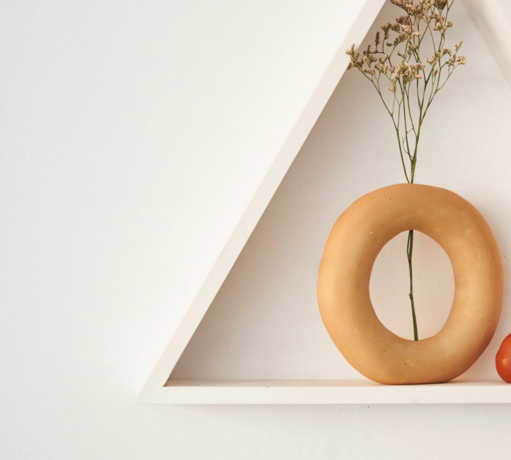 Dreieckiges Regal Ein Regalbrett Holz Weiß 2