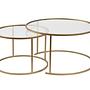 2x Set di tavolini da salotto Aurum Oro Trasparente Ø80cm Ø60cm 6