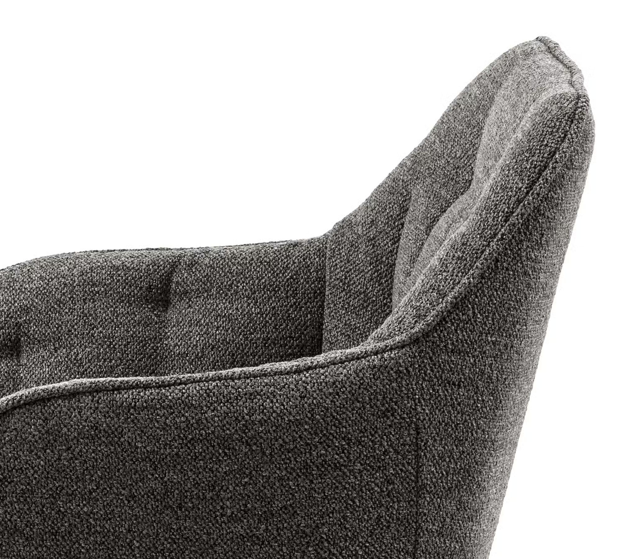 2x Armchair Bouclé Anthracite 4