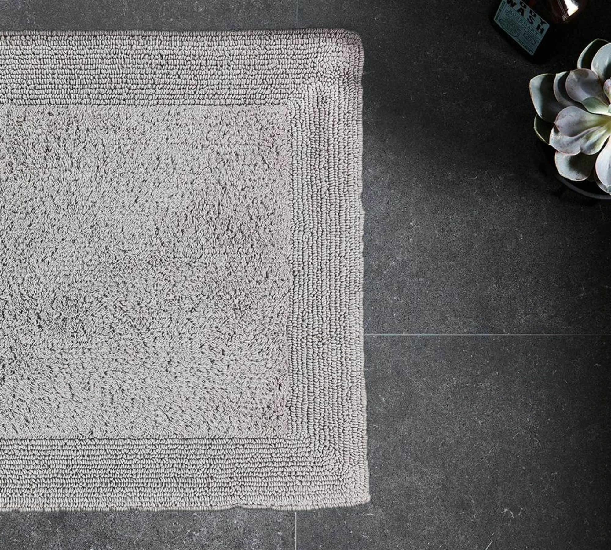 Badteppich Stoff Grau 60 x 90 cm 5