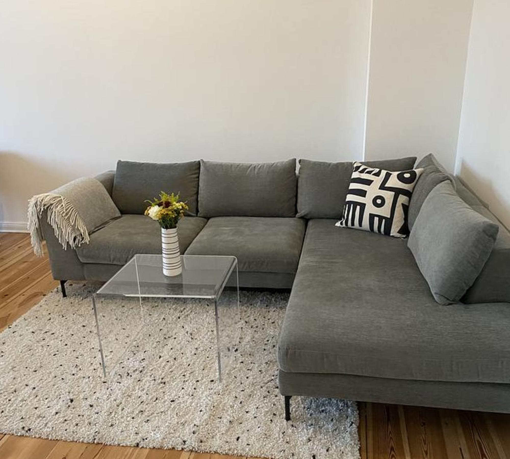 Noa Ecksofa mit Récamiere Rechts Planet Grey Green 0