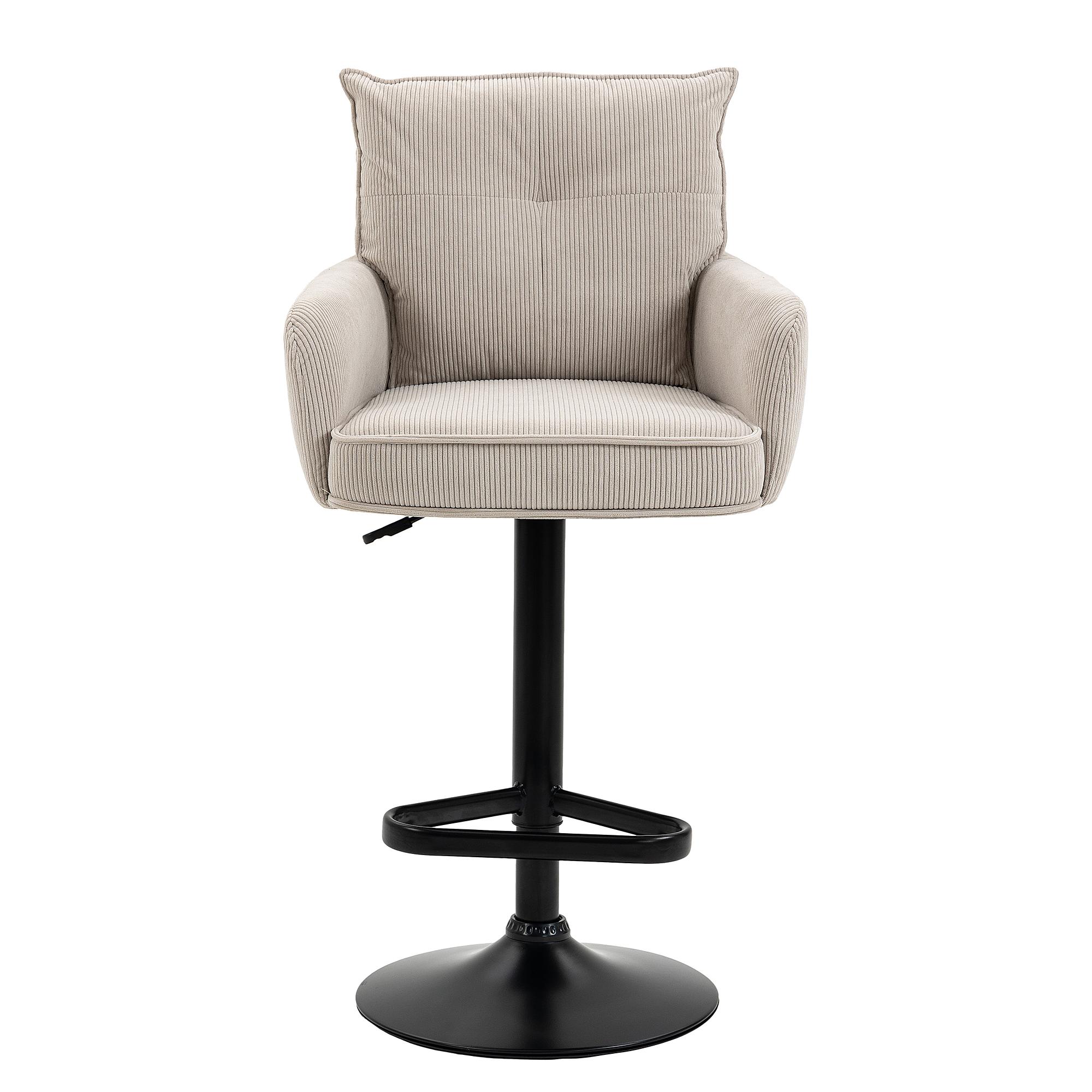 Drehbarer Barstuhl DIDRIP 2er-Set Höhenverstellbar Beige  1