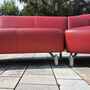 Sofa Pupilla mit Longchair aus pigmentiertem Leder Rot 6