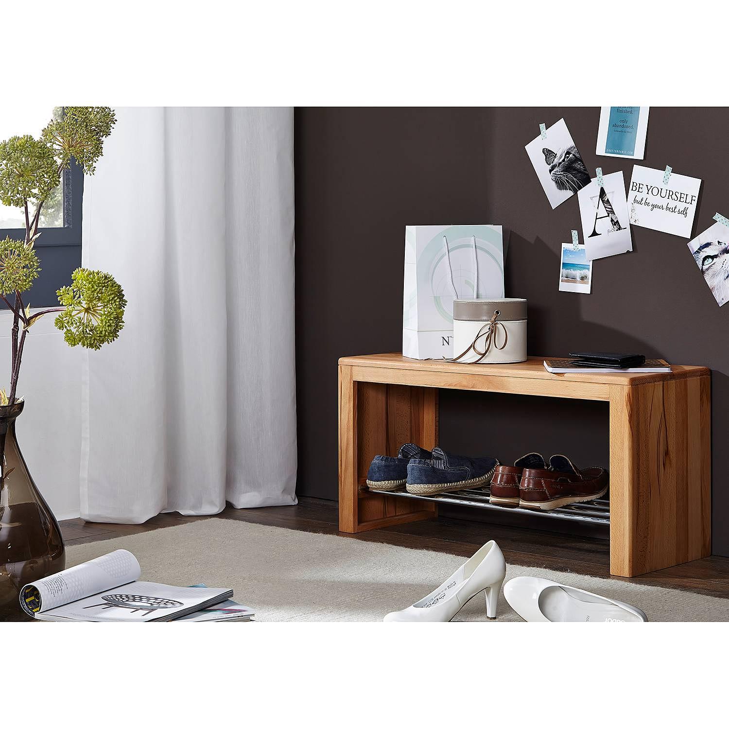 Garderobenbank Anamur Massiv Eiche 4