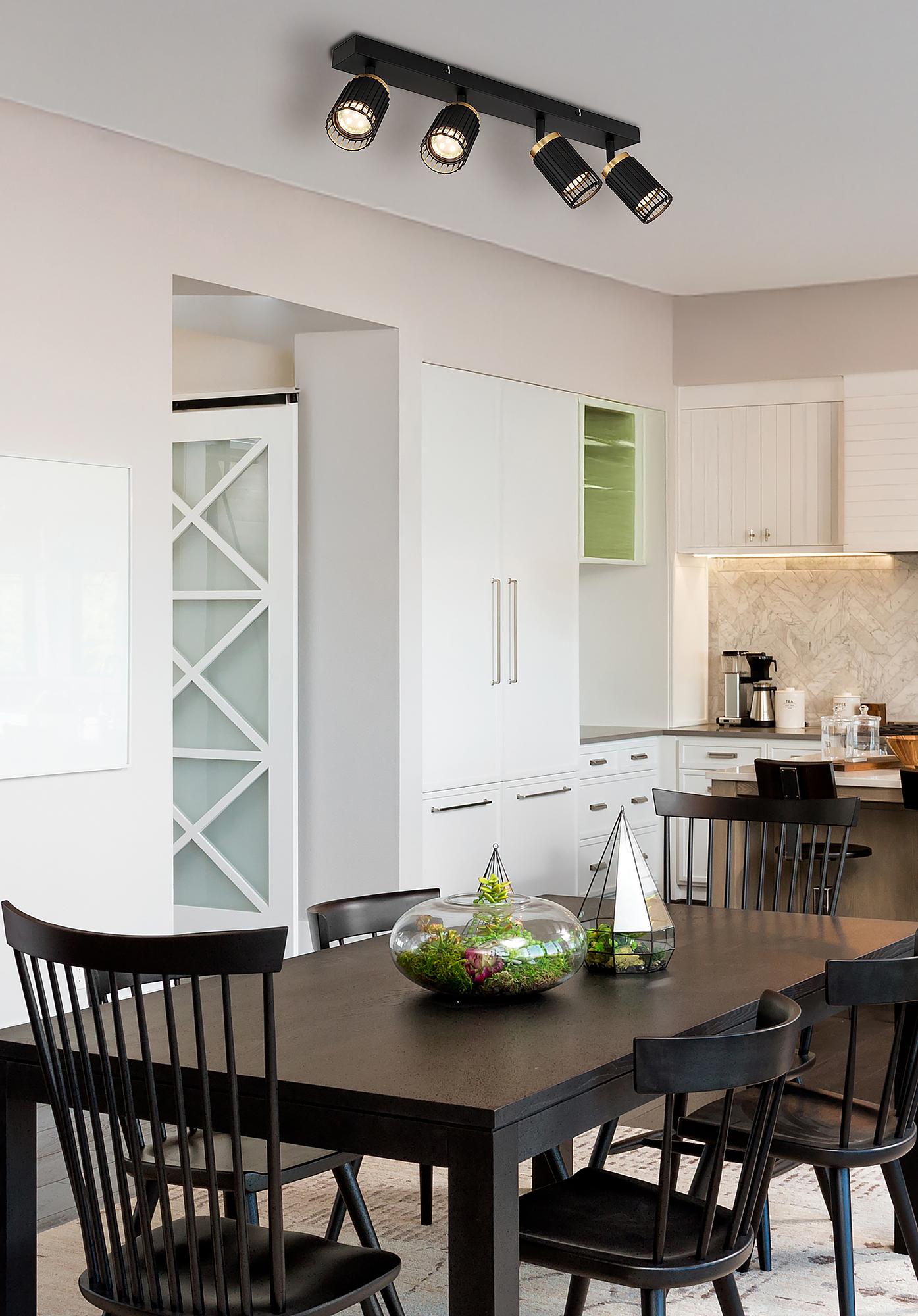 Korben ceiling light 4-bulb iron black 2