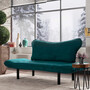 Elegantes Schlafsofa 2-Sitzer Petrol Blau 6