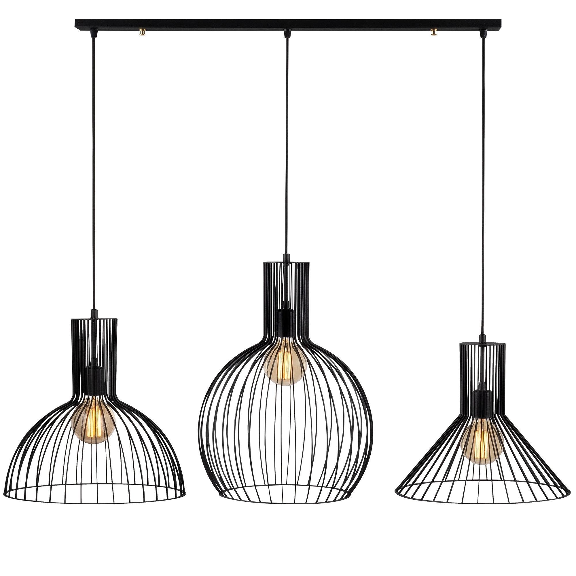 3-Flame Fellini pendant lamp MR-768 Iron Black 2
