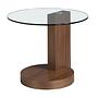 Side table walnut glass 0