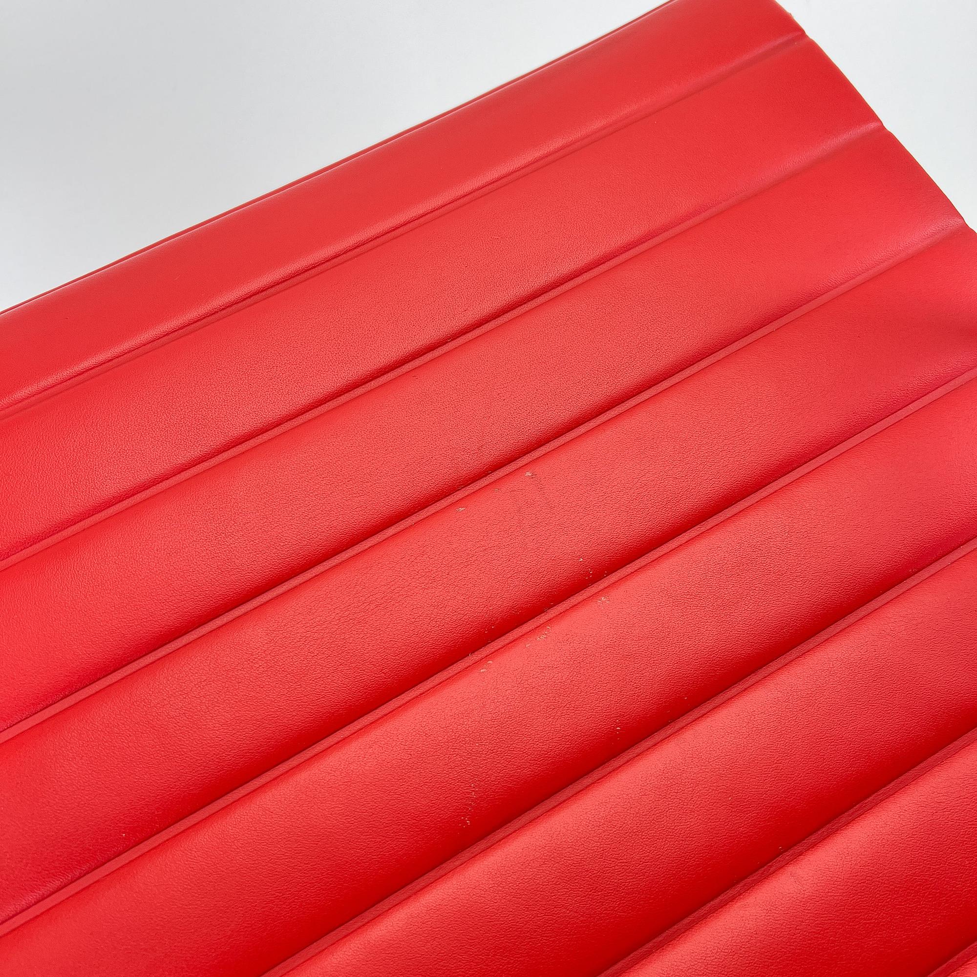 Eames EA 118 Chair Chrome Leather Red 2