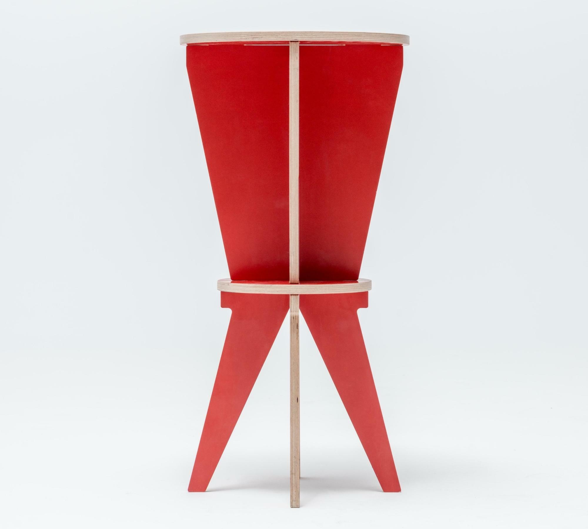 Hocker aus Handarbeit ST Stool Rot 1