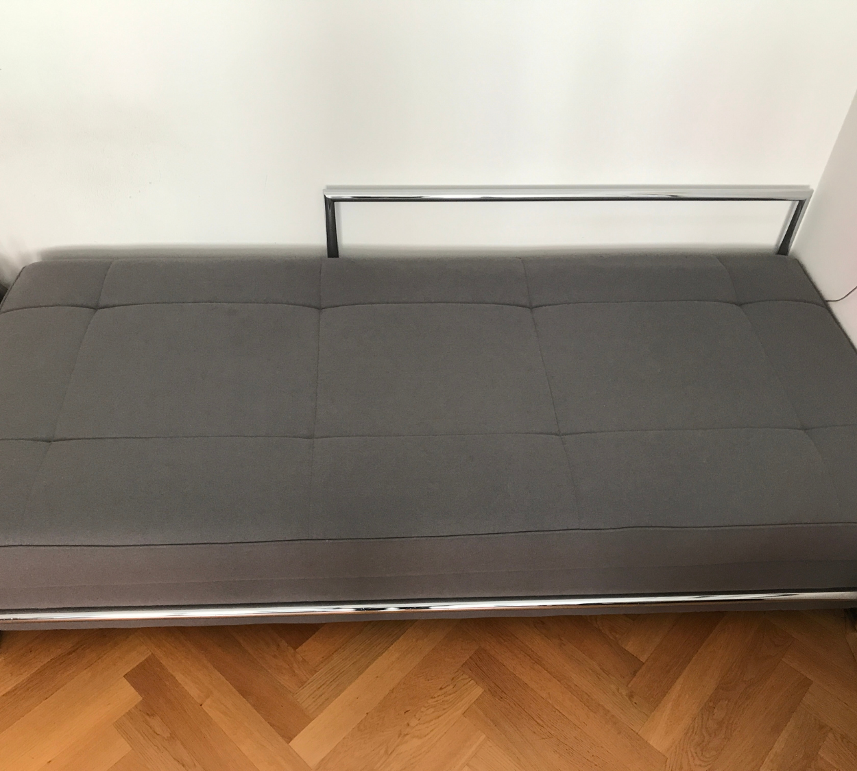 Day Bed Textil Stahl Grau 1