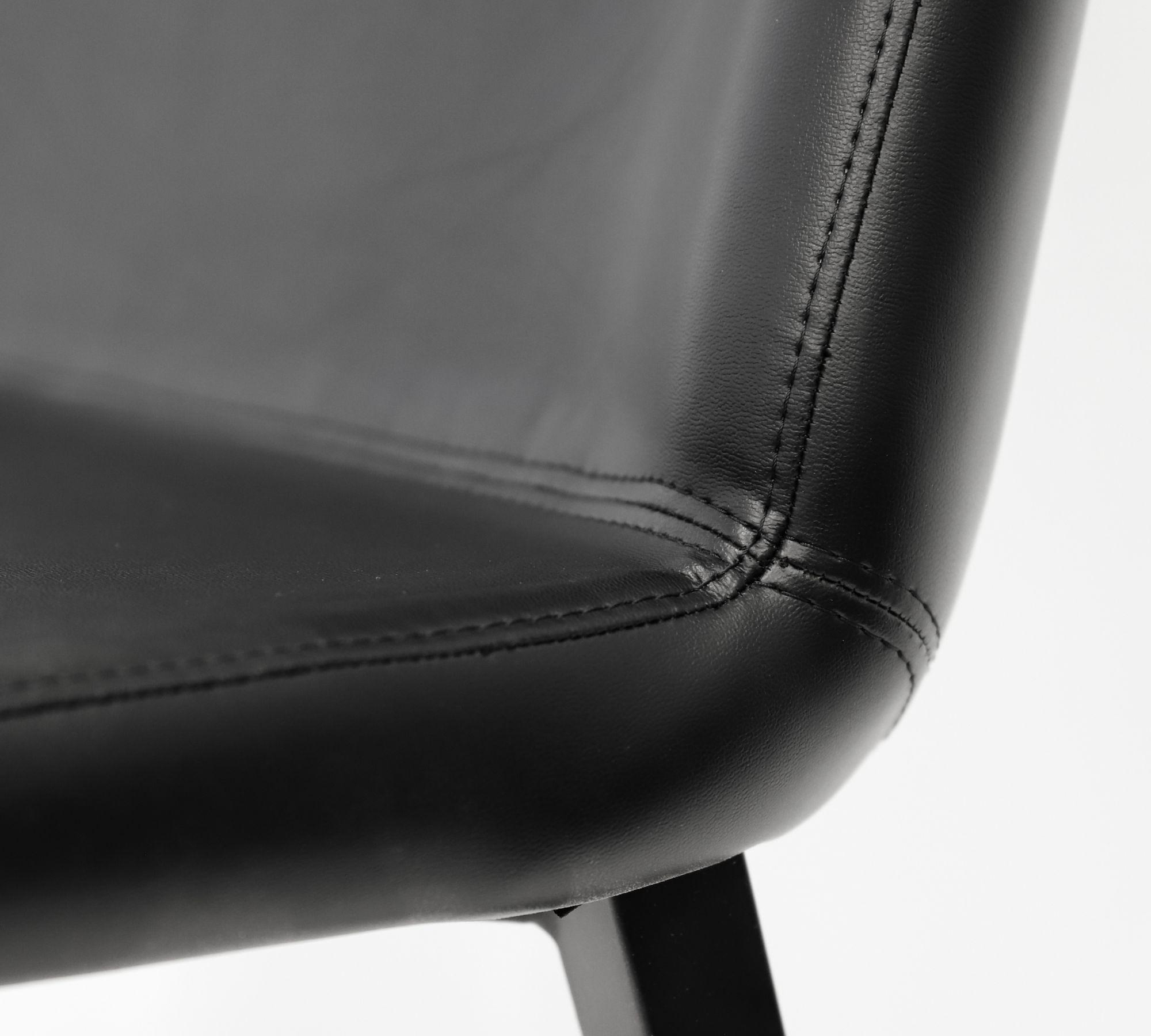 2x Desiree Chair Metal Faux Leather Black 5