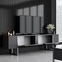 Luxe TV-Schrank Holzfurnier Anthrazit Silber 4