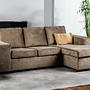 Sofa 3-Seater Chaiselongue Left Fabric Brown 9