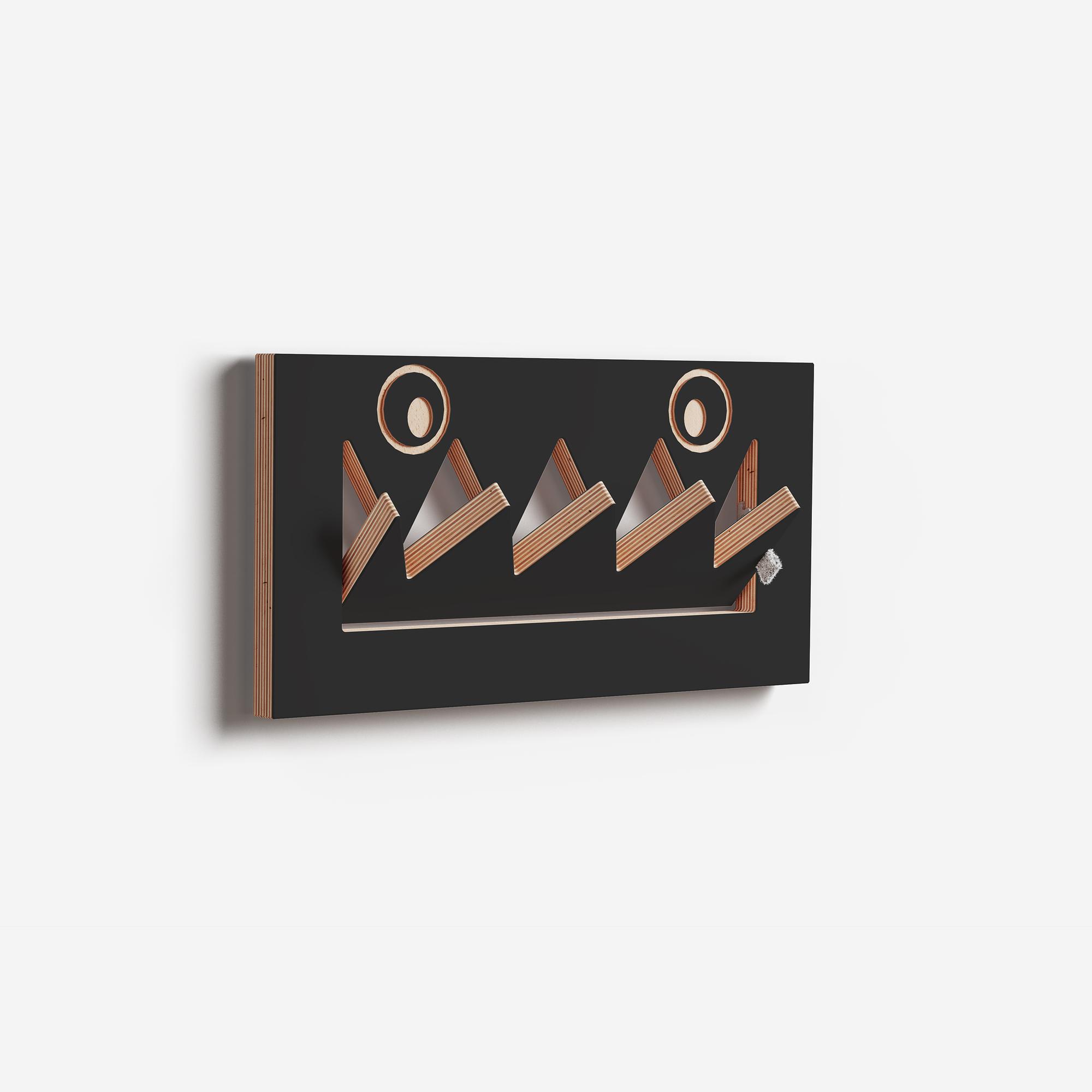 Fläpps Garderobe Monsterhäng Schwarz 40 x 20cm 1