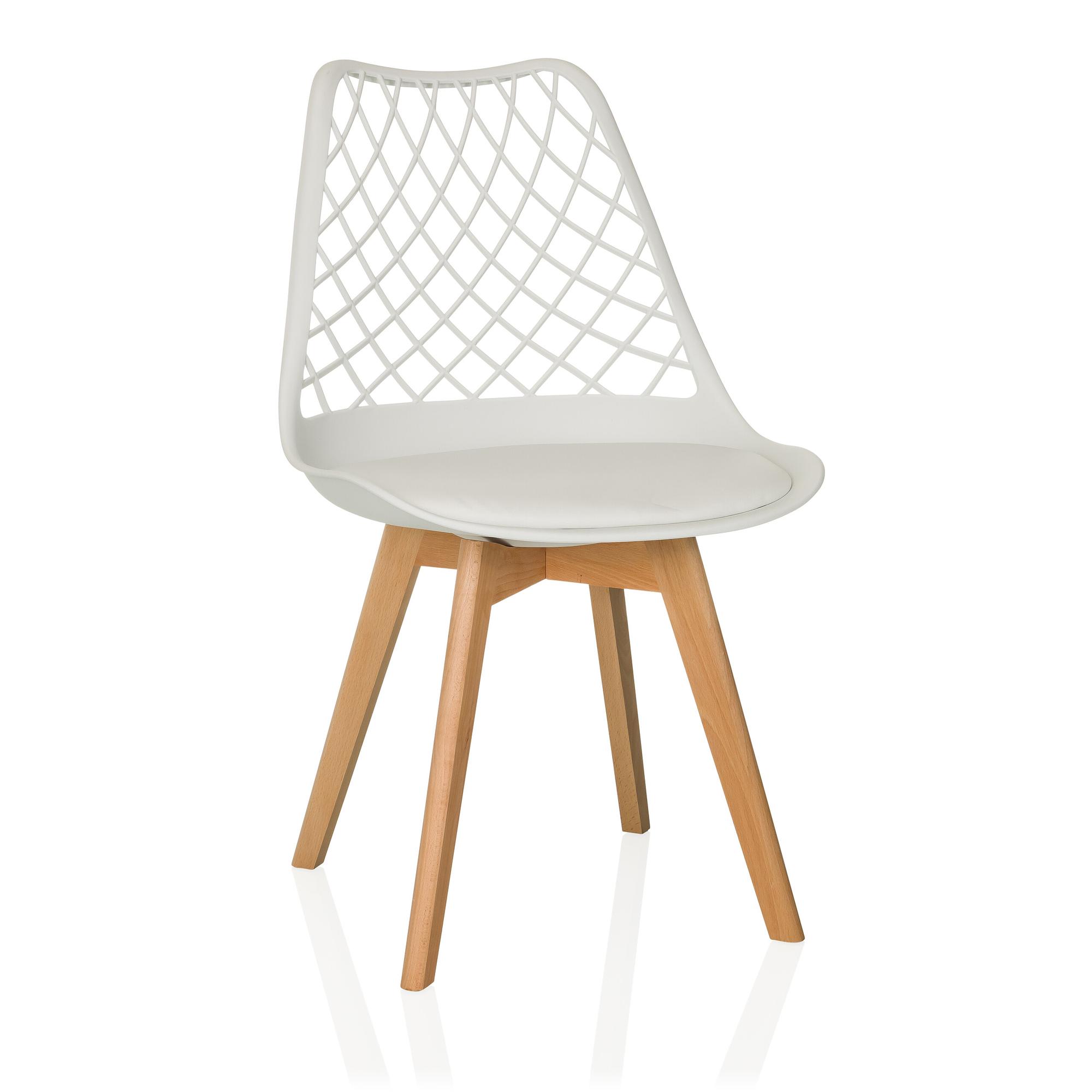 Visitor chair / Shell chair SCANDI HOL Plastic white hjh LIVING 0