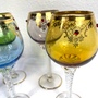 6x Vintage Gläser Glas Mehrfarbig  4