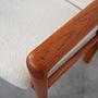Vintage Chair Teak Wood Textile White 1970s 13